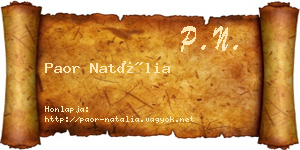 Paor Natália névjegykártya